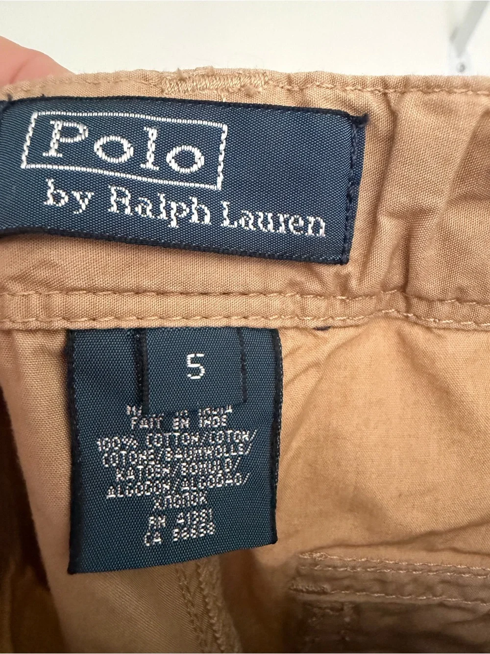 Ralph Lauren boys Khaki Cargo Pants with Flap Pockets